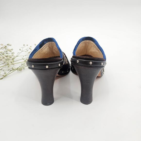 Cole Haan Kyrene Brown Suede Floral Embroidered Y2K Platform Mule Clogs - Size 9 - Picture 3 of 9